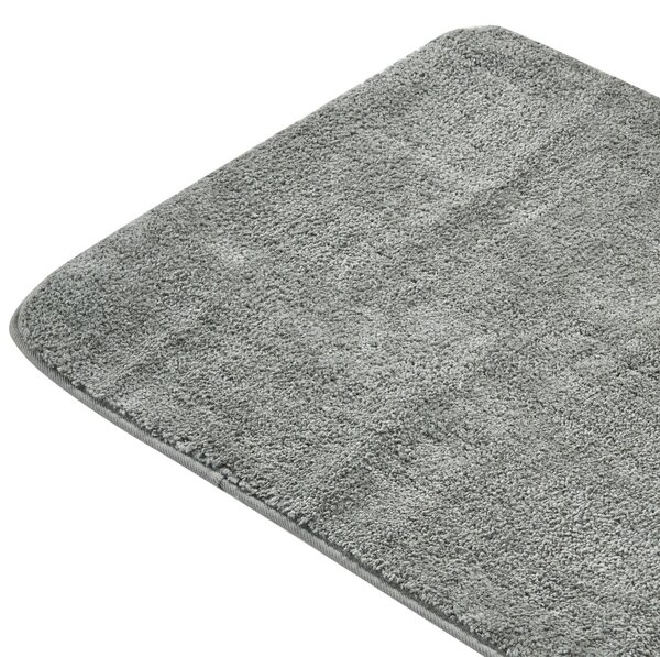 Kúpeľňová predložka sivá mikrovlákno 60 x 90 cm protišmyková podložka mäkký kúpeľňový koberec