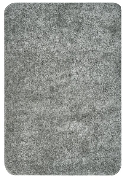 Kúpeľňová predložka sivá mikrovlákno 60 x 90 cm protišmyková podložka mäkký kúpeľňový koberec