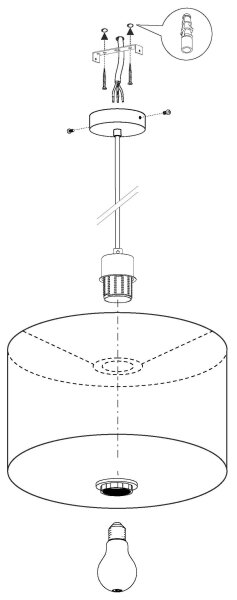 Eglo 95044 - Závesné svietidlo PASTERI 1xE27/60W/230V