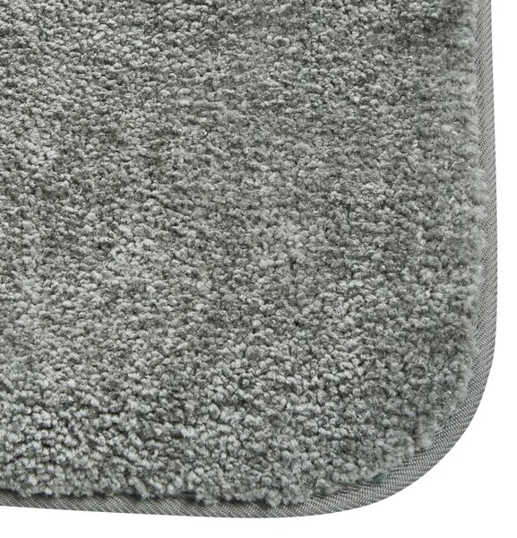 Kúpeľňová predložka sivá mikrovlákno 60 x 90 cm protišmyková podložka mäkký kúpeľňový koberec