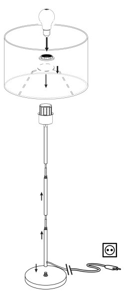 Eglo 96377 - Stojacia lampa PASTERI 1xE27/60W/230V priemer 28 cm sivá