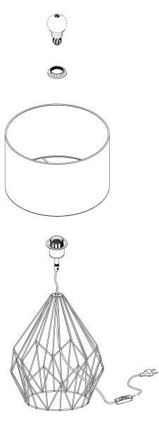 Eglo 95185 - Stolná lampa PEDREGAL 1xE27/60W/230V