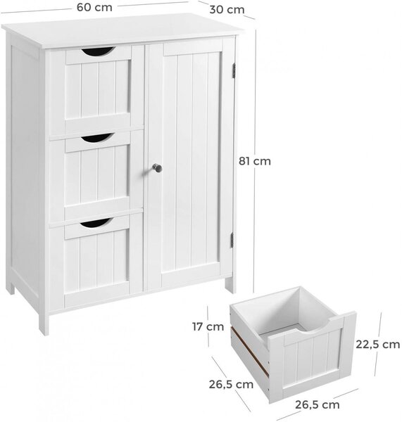 Kúpeľňová skriňa VASAGLE Bety biela