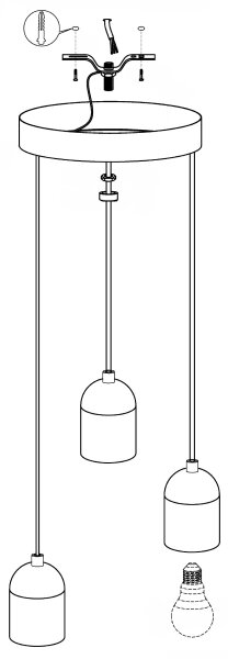 Eglo 95523 - Luster SILVARES 3xE27/60W/230V