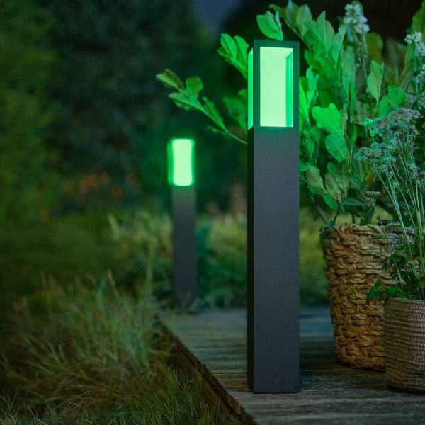 Philips Hue IMPRESS chodníkové LED svetlo, RGBW, inteligentné, Čierna, Hliník, Moderný, Vonkajčie stĺpové osvetlenie