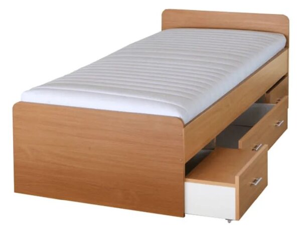 Multifunkčná posteľ 90 so zásuvkami, buk (k3012355)