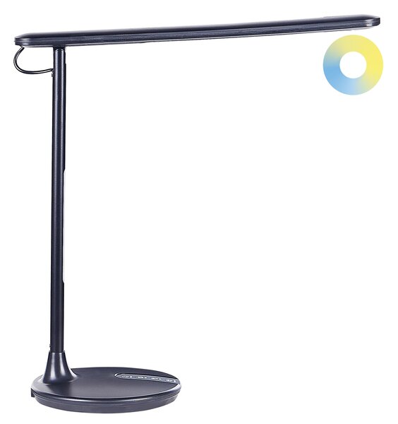 Kancelárska stolná LED lampa čierna kovová hliníková dvojitý dotykový spínač moderné osvetlenie do kancelárie
