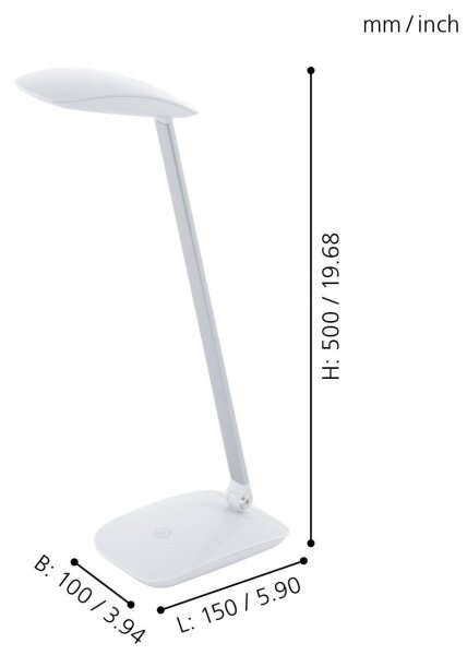 Eglo 95695 - LED stmievateľná stolová lampa CAJERO LED/4,5W/12V/230V