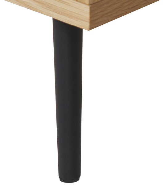 Knižnica svetlý dub biela MDF 139 x 60 x 40 cm kovové nohy úložný priestor so zásuvkami regál polica na knihy moderný štýl obývačka
