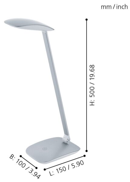 Eglo 95694 - stmievateľná stolná lampa CAJERO LED/4,5W/USB