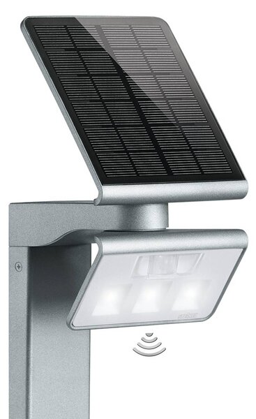 STEINEL XSolar Stand LED solárna lampa strieborná, Hliník / sivá / zinok, kov, Moderný, Solárne svietidlá