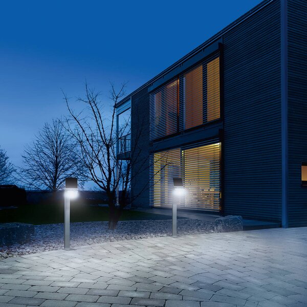 STEINEL XSolar Stand LED solárna lampa strieborná, Hliník / sivá / zinok, kov, Moderný, Solárne svietidlá