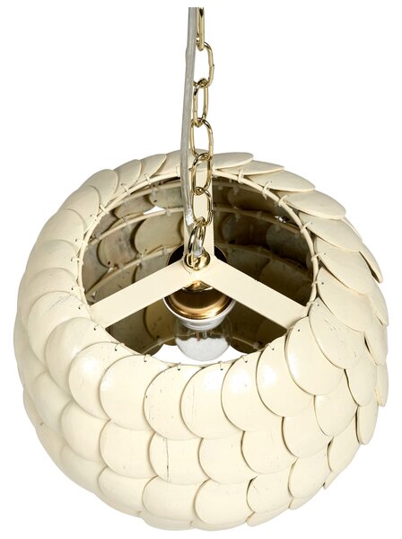 Závesná lampa béžová kokosová škrupina prírodný prímorský boho štýl obývačka kuchyňa