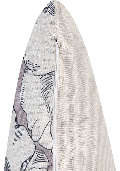 Sada 2 dekoratívnych vankúšov sivá krémová biela polyester 45 x 45 cm kvetovaný vzor moderný glamour štýl