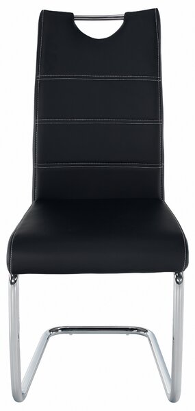 Tempo Kondela Jedálenská stolička, čierna/svetlé šitie, ABIRA NEW