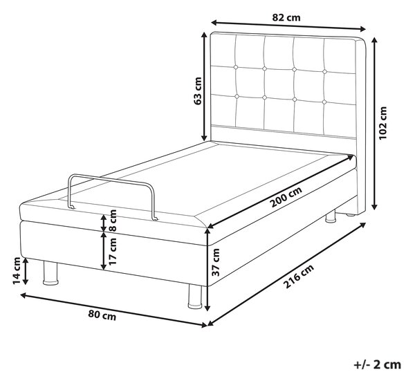 Polohovateľná posteľ svetlosivá látkové čalúnenie polyester 80 x 200 cm elektrické nastavenie roštu a opierky hlavy spálňa