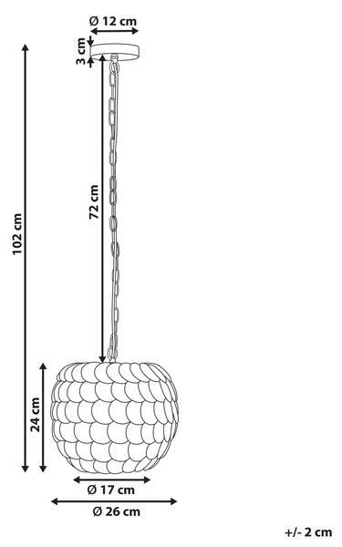 Závesná lampa béžová kokosová škrupina prírodný prímorský boho štýl obývačka kuchyňa