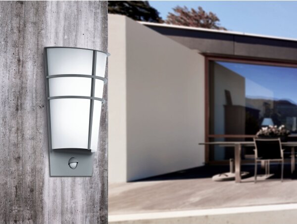 Eglo 96017-LED Vonkajšie nástenné svietidlo s pohybovým senzorom BREGANZO 1 2xLED/2,5W IP44