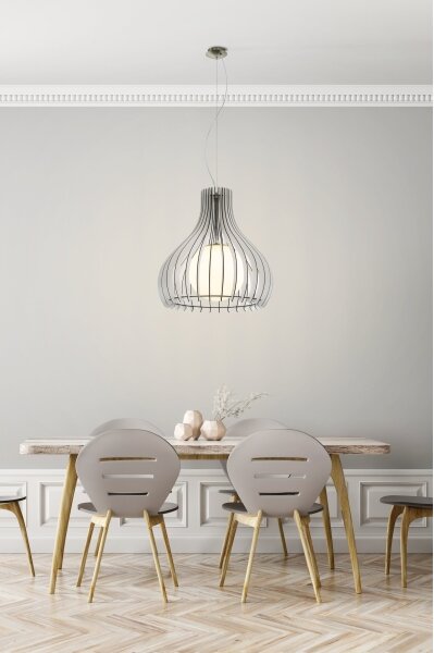 Eglo 96211 - Závesný luster na lanku TINDORI 1xE27/60W/230V pr. 50 cm biely
