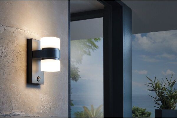 Eglo 96276 - LED Vonkajšie nástenné svietidlo s čidlom ATOLLARI 2xLED/6W