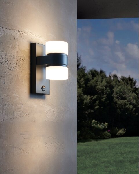 Eglo 96276 - LED Vonkajšie nástenné svietidlo s čidlom ATOLLARI 2xLED/6W