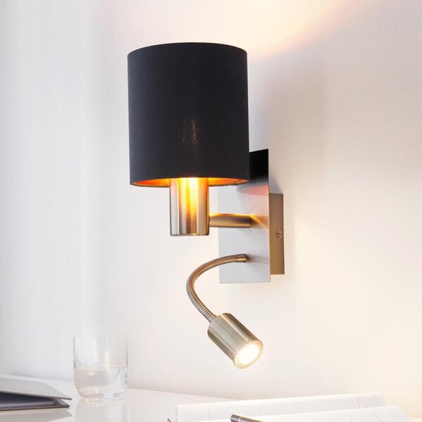 Eglo 96483 - LED Flexibilné svietidlo PASTERI 1xE27/40W+LED/3,8W čierna