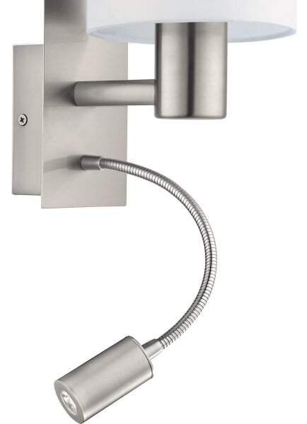 Eglo 96477 - LED Flexibilné svietidlo PASTERI 1xE27/40W+LED/3,8W biela