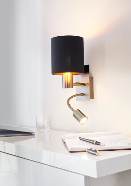 Eglo 96483 - LED Flexibilné svietidlo PASTERI 1xE27/40W+LED/3,8W čierna