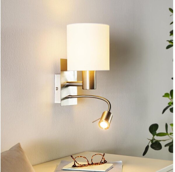 Eglo 96477 - LED Flexibilné svietidlo PASTERI 1xE27/40W+LED/3,8W biela