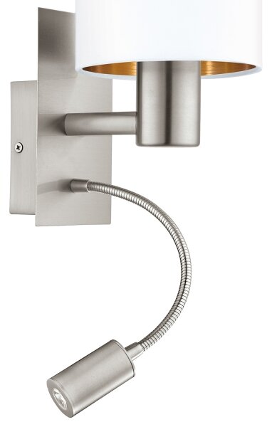 Eglo 96484 - LED flexibilné svietidlo PASTERI 1xE27/40W+LED/3,8W biela