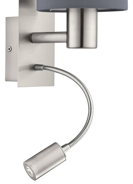 Eglo 96479 - LED Flexibilné svietidlo PASTERI 1xE27/40W+LED/3,8W šedá