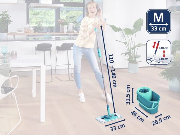 Mop s vedierkom a náhradným návlekom Clean Twist M Ergo - LEIFHEIT