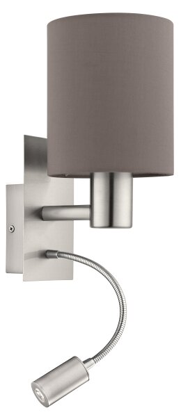Eglo 96481 - LED Flexibilné svietidlo PASTERI 1xE27/40W+LED/3,8W šedá