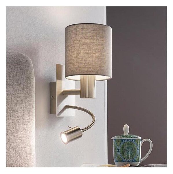 Eglo 96479 - LED Flexibilné svietidlo PASTERI 1xE27/40W+LED/3,8W šedá