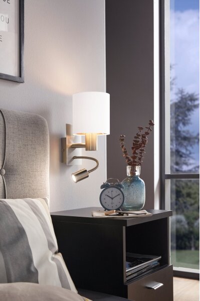 Eglo 96484 - LED flexibilné svietidlo PASTERI 1xE27/40W+LED/3,8W biela
