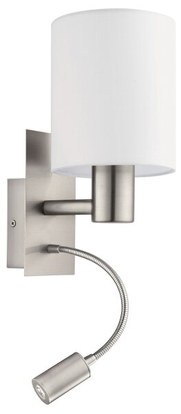 Eglo 96477 - LED Flexibilné svietidlo PASTERI 1xE27/40W+LED/3,8W biela