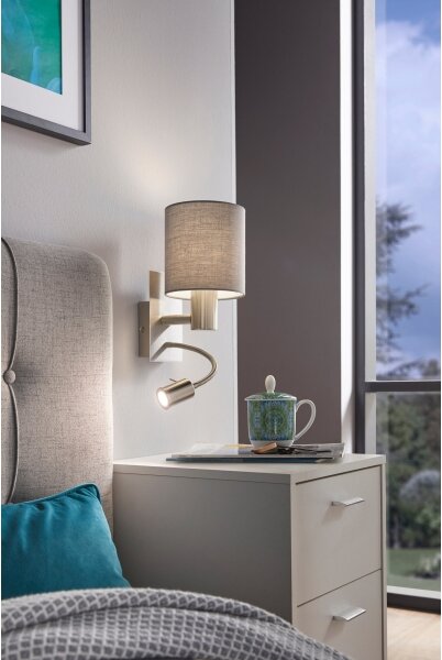 Eglo 96479 - LED Flexibilné svietidlo PASTERI 1xE27/40W+LED/3,8W šedá