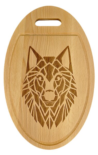 AMADEA Drevená servírovacia doska - podnos oválne vlk, masívne drevo, 38 cm