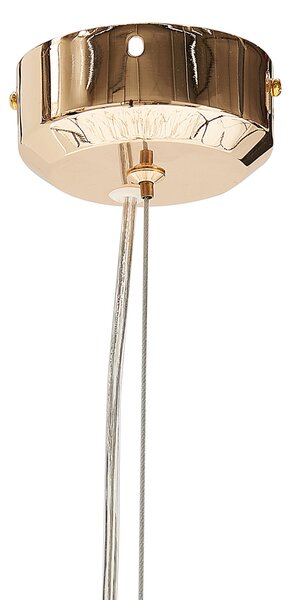 Krištáľová závesná lampa zlatá kovová sklenené krištáľové koráliky súčasný dizajn moderný štýl