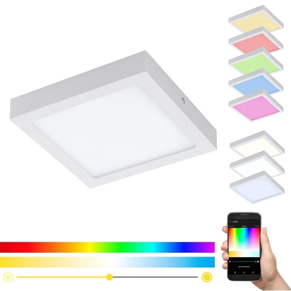 Eglo 96672 - LED RGBW Stmievateľné stropné svietidlo FUEVA-C LED/15,6W/230V BT