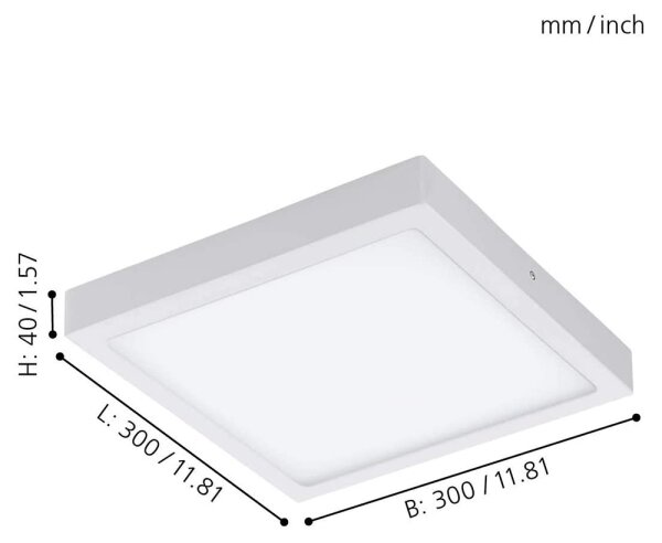 Eglo 33209 - LED RGBW stmievateľné stropné svietidlo FUEVA-C LED/21W/230V 30x30 cm biela