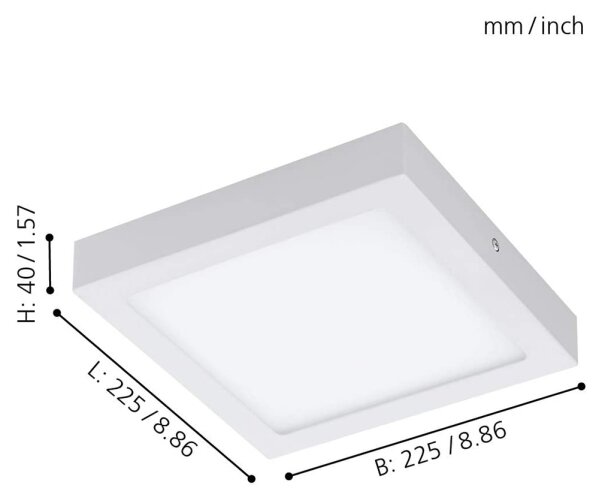 Eglo 33316 - LED RGBW stmievateľné stropné svietidlo FUEVA-C LED/15,6W/230V 22,5x22,5cm biela