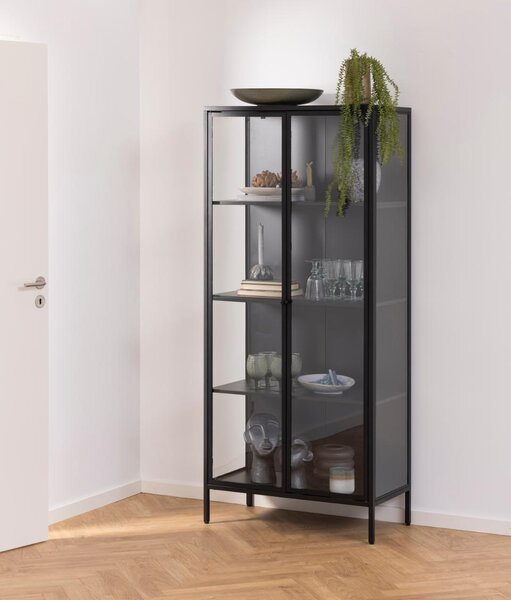 Actona Vitrína Newcastle 180 cm čierna