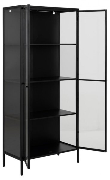 Actona Vitrína Newcastle 180 cm čierna