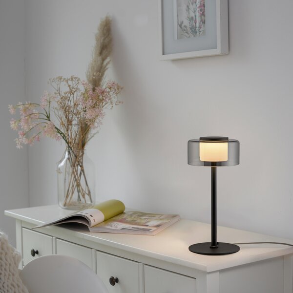 STOLNÁ LED LAMPA, posuvný stmievač, 15/15/33 cm - Interiérové svietidlá
