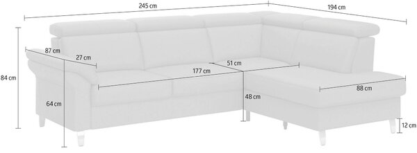 ROHOVÁ SEDAČKA, koža, červená Sit & More - Sedačky, Online Only
