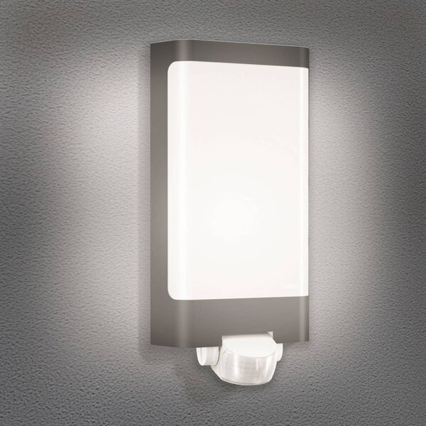 STEINEL L 240 S nástenné LED snímač, antracit, Čierna, Nehrdzavejúca oceľ, Moderný, Nástenné svietidlo