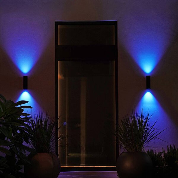 Philips Hue WACA Appear vonkajšia nástenná lampa, Čierna, Hliník, Moderný, Nástenné svietidlo