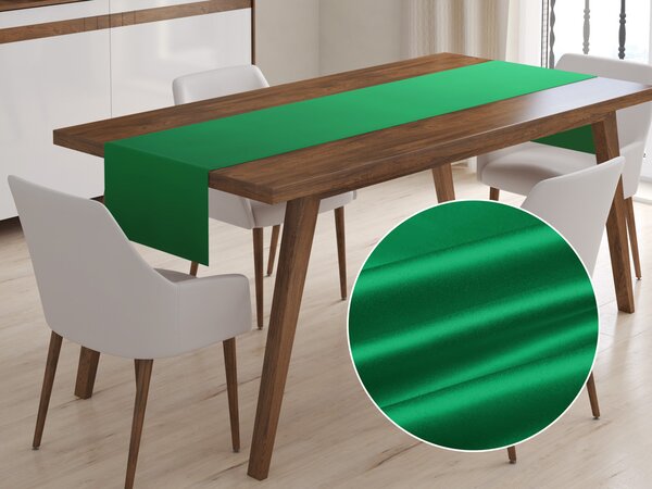 Biante Saténový behúň na stôl polyesterový Satén LUX-028 Írska zelená 20x140 cm