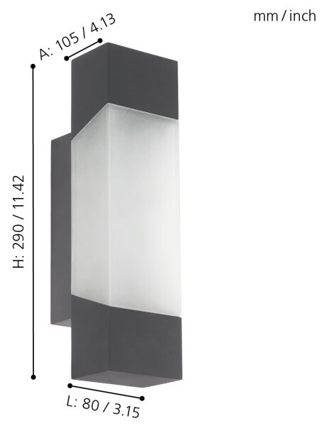 Eglo 97222 - LED Vonkajšie nástenné svietidlo GORZANO LED/4,8W/230V